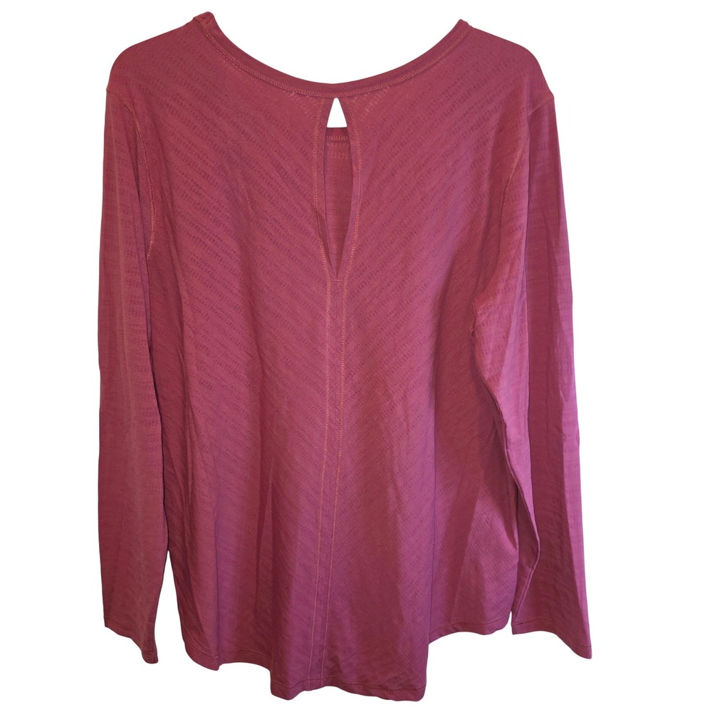 Eddie Bauer Long Sleeve Top Pullover FreeDry Yoga Workout Womens Sz XL Red - Picture 4 of 12